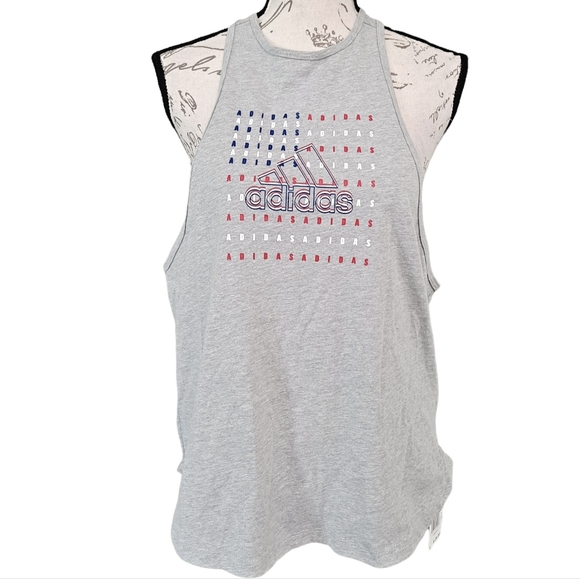 Nike Tops - Adidas grey running racerback high neck women's tank top workout